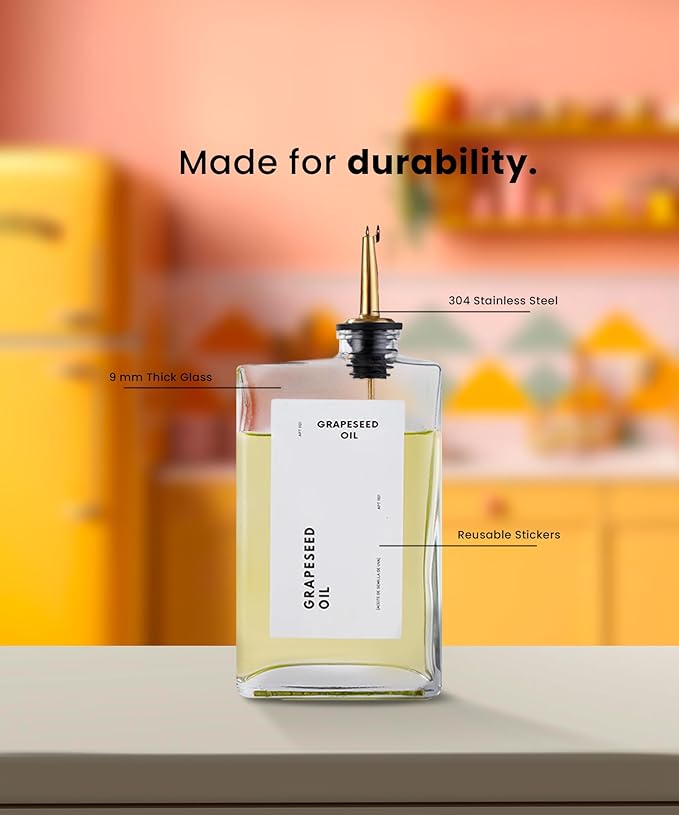 APT 1101 Olive Oil Dispenser for Kitchen, Cooking Oil and Vinegar Dispenser Set - Image 3