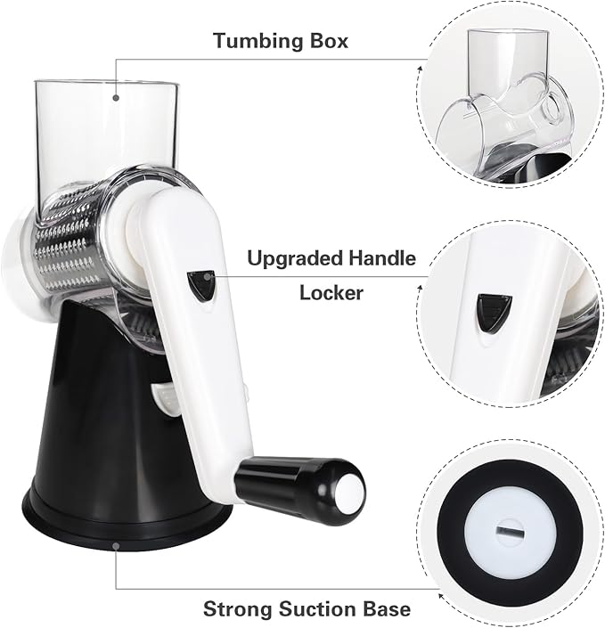 Cambom Rotary Cheese Grater Hand Crank Cheese Shredder - Image 6