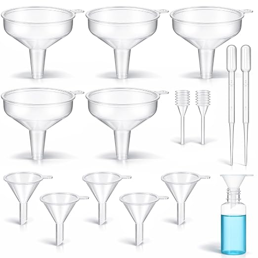 14 PCS Small Funnel for Filling Small Bottles Mini Funnels Clear Plastic Tiny by Unknown