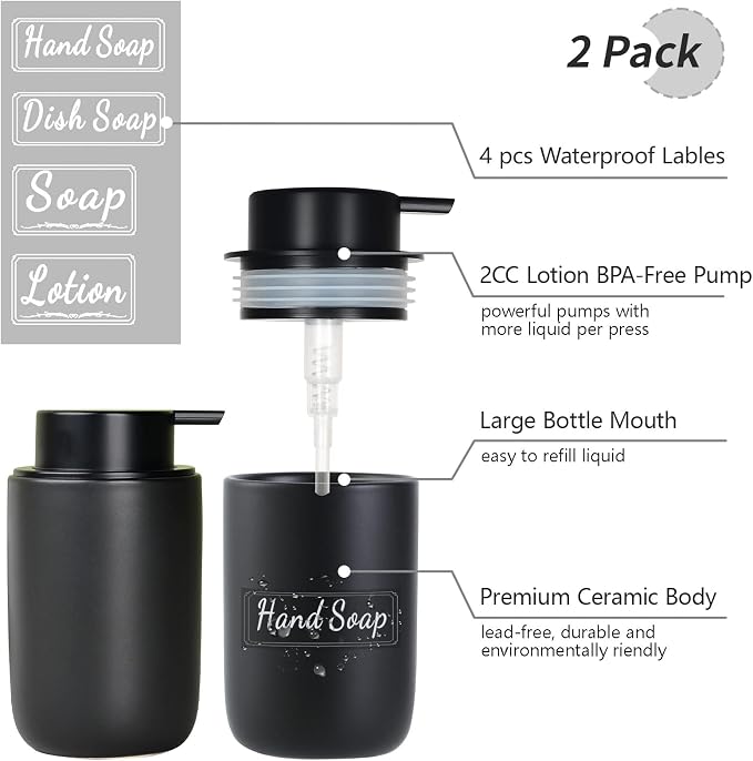 BosilunLife Black Soap Dispenser Set - Image 2