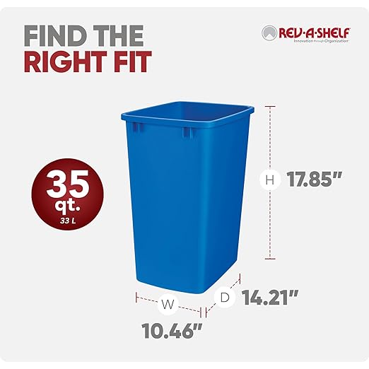 Rev-A-Shelf Polymer Replacement 35 Quart Trash Bin Recycle Waste Garbage - Image 3