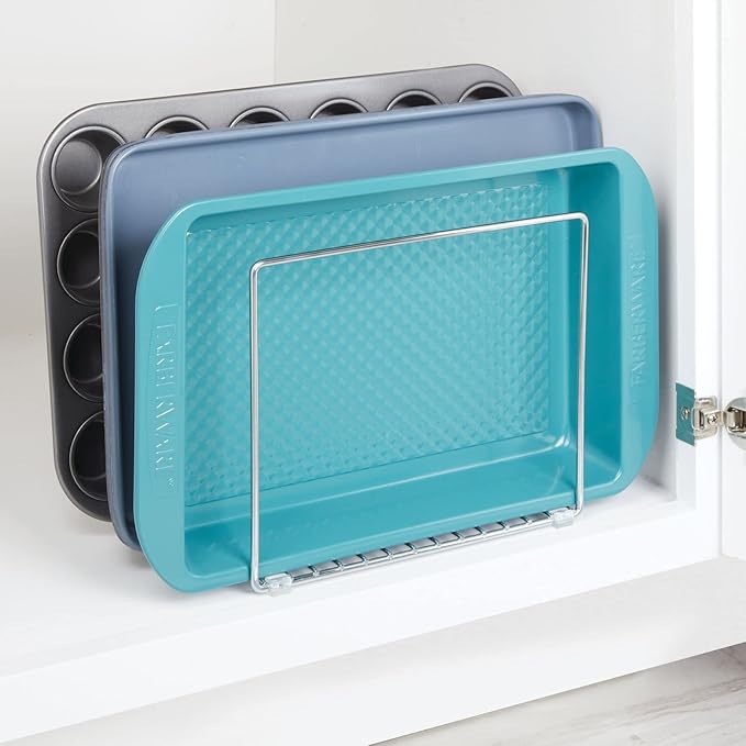 mDesign 3 Slot Tray and Pan Rack — Metal Wire Rack - Image 2