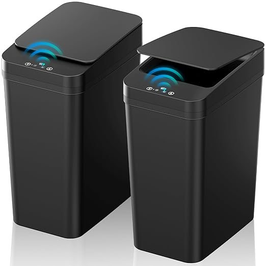 Bathroom Trash Can with Lid, KOEYLE 2 Pack 2.2 Gallon Automatic Touchless by KOEYLE