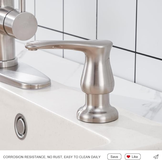 GAGALIFE Kitchen Sink Soap Dispenser Brushed Nickel, Under Sink Soap Dispenser - Image 6