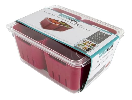 Kitchen Spaces Twin Colander Food Storage Container, Strainer and Fridge by KitchenSpaces