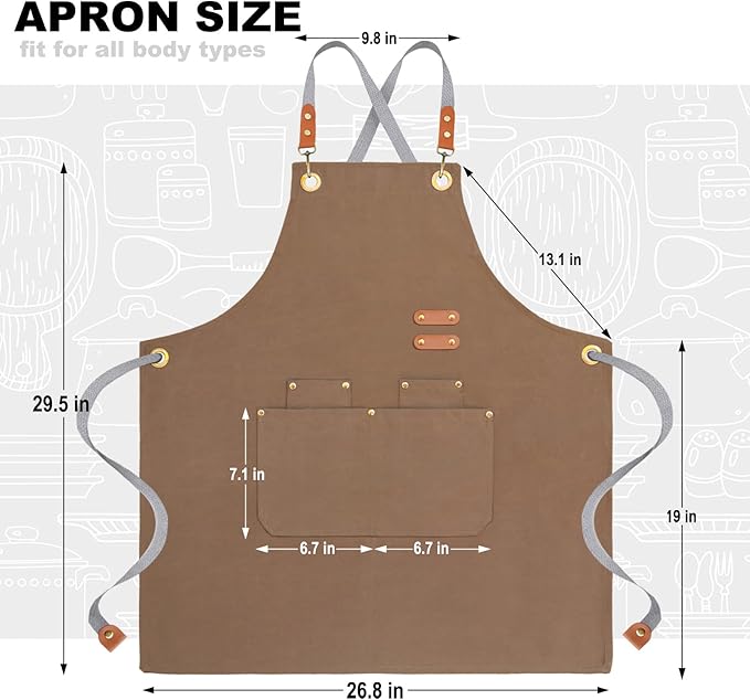 BeLuyi chef apron bib tool apron - Image 2