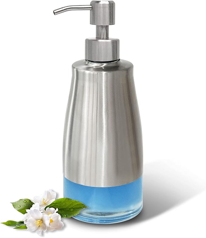 AUMIO Dish Soap Dispenser with Stickers, Kitchen Soap Dispensers Brushed Nickel by AUMIO