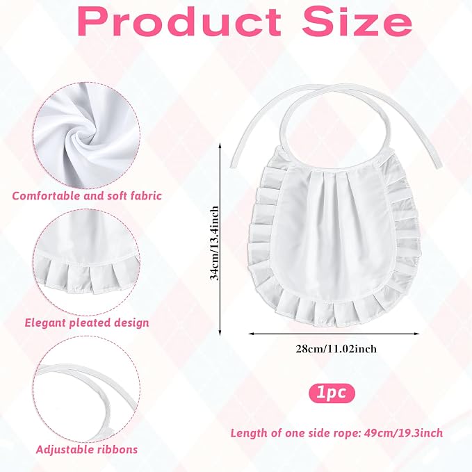 White Apron Cosplay, Waist Half Apron Puffy Tight Costume, Maid Aprons Kitchen - Image 2
