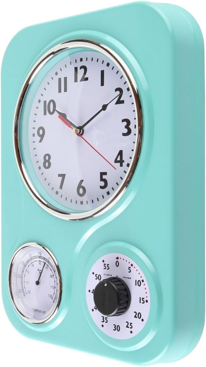Lily's Home - 9.5 Inch x 12.5 Inch - Retro Kitchen Wall Clock, Vintage Wall - Image 2