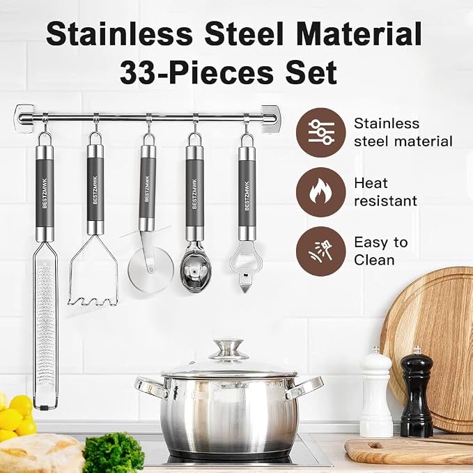 Kitchen Utensils Set-Silicone Cooking Utensils-32pcs Non-Stick Silicone Cooking - Image 5