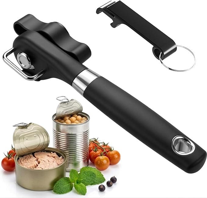 Can Opener Smooth Edge & Bottle Opener, Manual Side Safe Cut Can Opener Smooth by RICKUNCL
