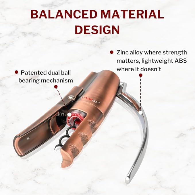 Forge Quality Compact Vertical Lever Corkscrew Wine Opener - Image 4
