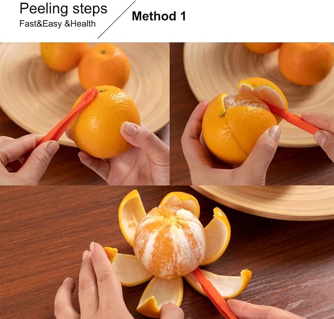 Soft Home Premium Plastic Orange Peeler Lemon Citrus Peel Cutter Vegetable - Image 3