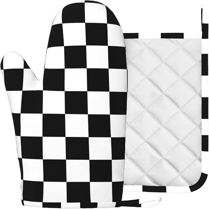 Checkerboard Oven Mitt and Pot Holder - Image 2