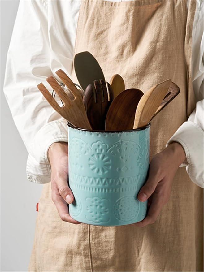 DOWAN 7.2" Kitchen Utensil Holder, Extra Large Farmhouse Utensil Holders - Image 4