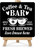 Coffee Bar Decor, Tea Station, Coffee and Tea Bar Wood Sign by Unknown