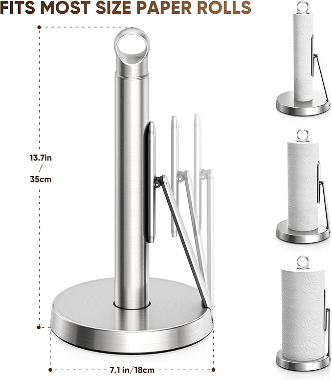 theaoo Heavy-Duty Stainless Steel Paper Towel Holder - Image 2
