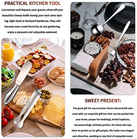 Patelai 14 Pcs Cheese Spreaders Stainless Steel Charcuterie Set,Silver