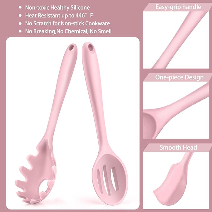 P&P CHEF Silicone Cooking Utensils Set of 7, Heat-proof Kitchen Utensils Set - Image 3