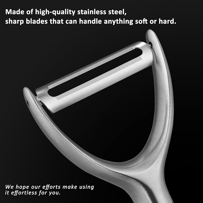 Premium Y Type 304 Stainless Steel Multifunctional Kitchen Peeler Real Wood - Image 4