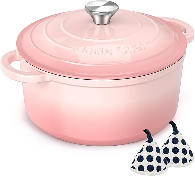 Umite Chef Enameled Cast Iron Dutch Oven-7QT Pot by UmiteChef