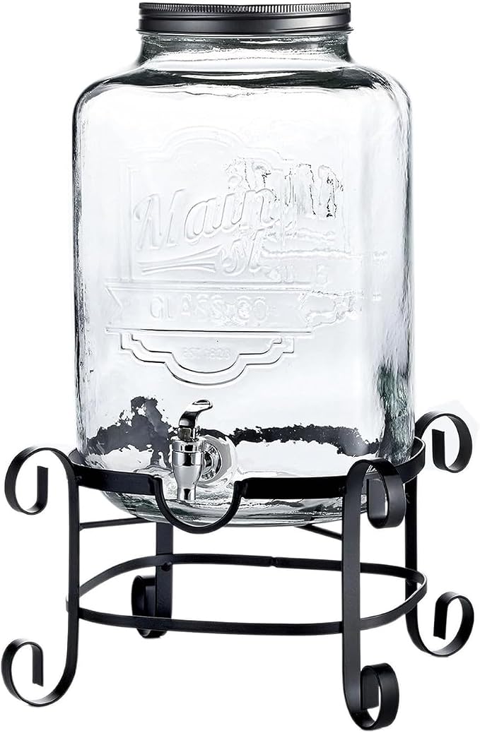 Style Setter Beverage Dispenser Cold Drink Dispenser w/ 3-Gallon Capacity Glass - Image 2