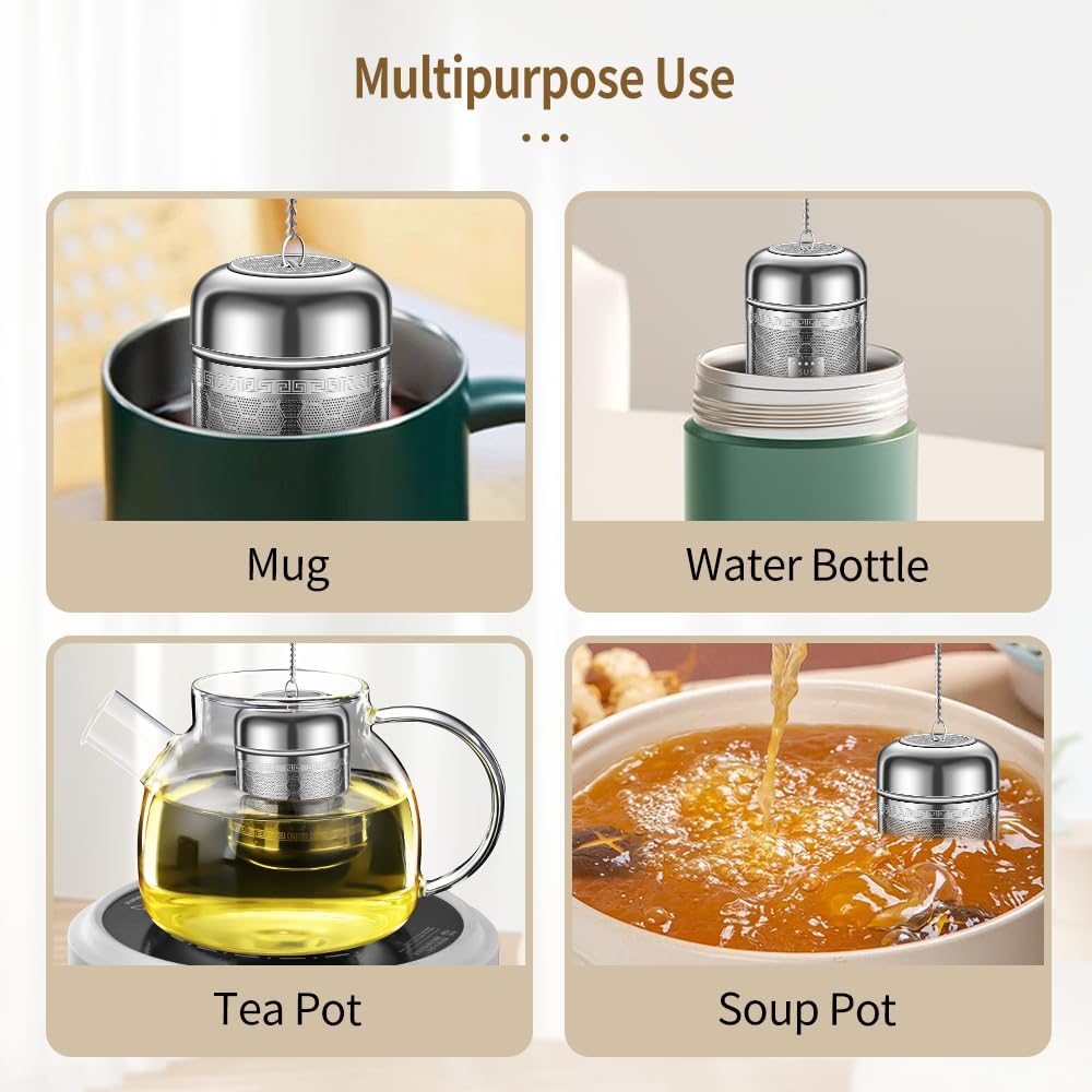 2 Pack Tea Infuser with Drip Tray, Extra Fine Mesh Tea Infusers for