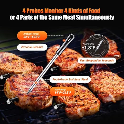 4-Probe WiFi Wireless Meat Thermometer - Image 3