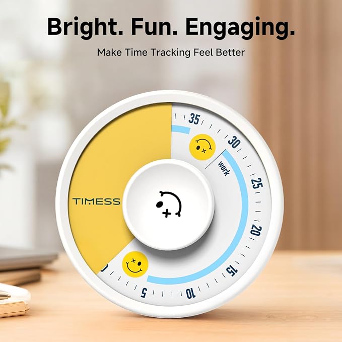 60-Minute Visual Timer, Twist to Set, Loud Battery-Powered Alarm, Manual Rotary - Image 7