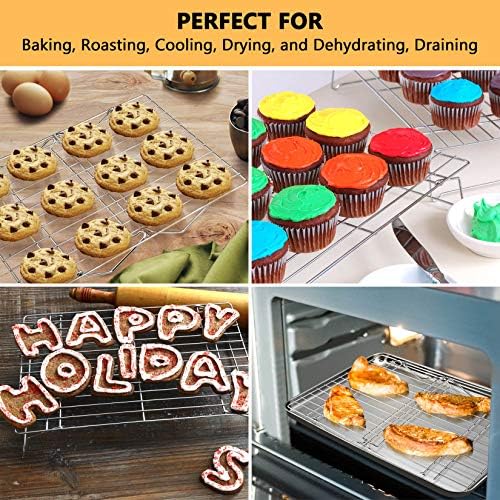 P&P CHEF 4-Tier Cooling Rack Set, Stainless Steel Stackable 15" x 10"