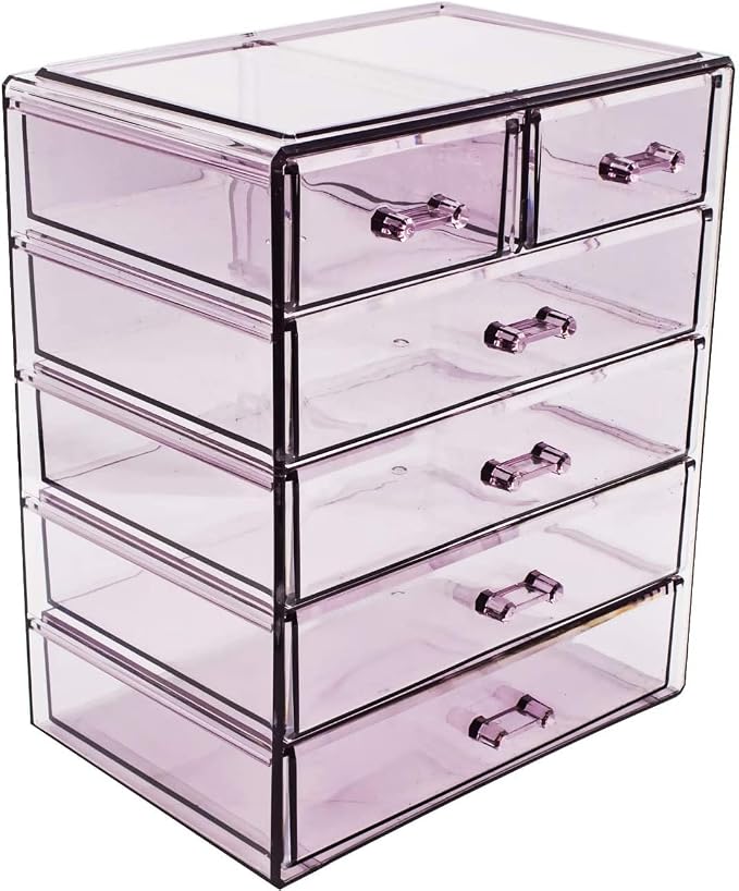 Sorbus Acrylic Makeup Organizer Set, 6-Drawer Vanity & Countertop Cosmetic - Image 8