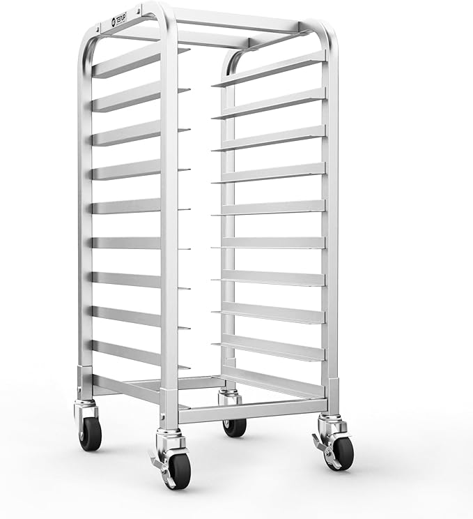 TenUp 10-Tier Half Size Sheet Pan Rack, Heavy-Duty Aluminum Bakery Rack by TENUP
