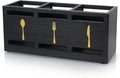 Ayiaren Wooden Cutlery Silverware Holder Flatware Utensil Caddy Black Utensil by Ayiaren