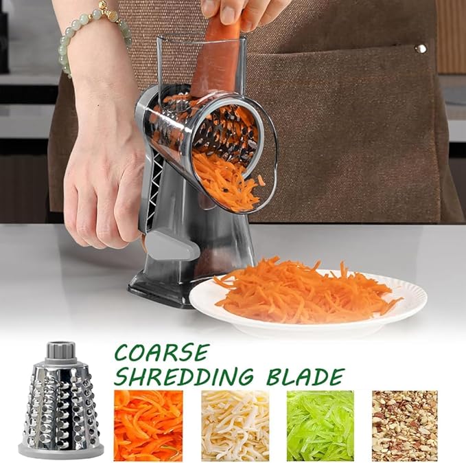 Dachenus Cheese Grater Rotary Cheese Grater, Versatile Cheese Shredder - Image 3