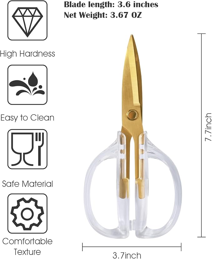Kitchen Shears Scissors, ARCHIKING 7.7inch Gold Titanium Plated Scissor-Meat - Image 4