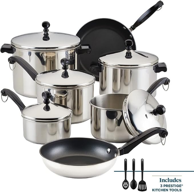 Farberware Classic Stainless Steel Cookware Pots and Pans Set - Image 2
