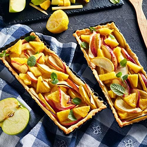 Boao 3 Pcs Rectangular Tart Pans with Removable Bottoms, 14''/10''/4''