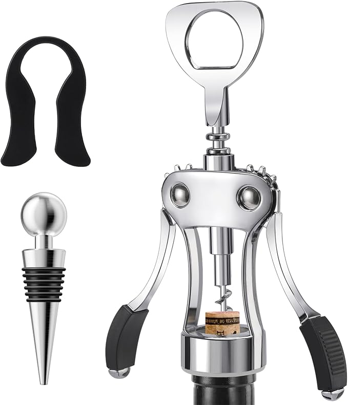 Wine Opener with Stopper, Cutter by KORCCI