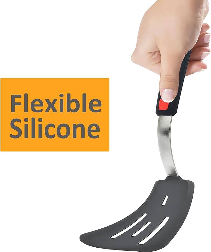 Set of 3, Silicone Spatula Turner, 600°F Heat Resistant Cooking Spatulas - Image 2