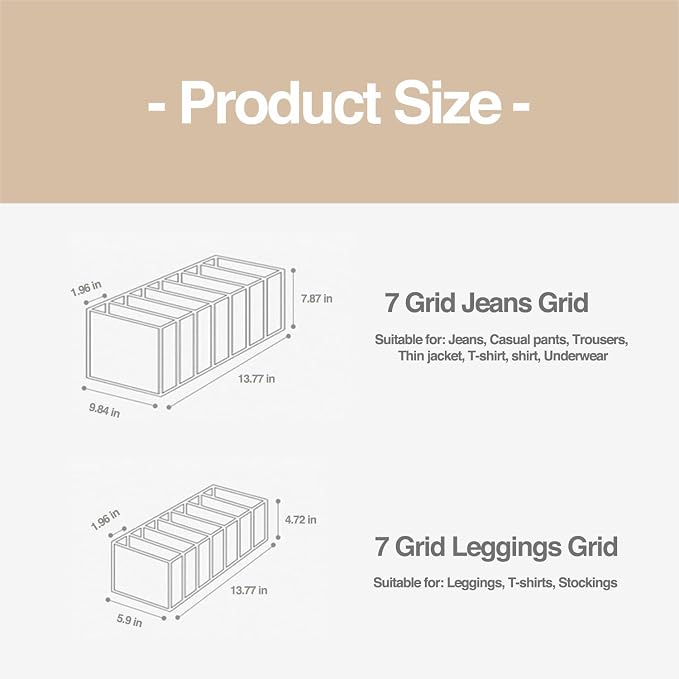 Wardrobe Clothes Organizer, 7 Grids Washable Portable Closet Organizer Mesh - Image 7