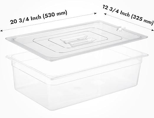 CURTA 6 Pack NSF Notched Food Pan Cover, Full Size Clear Polycarbonate Lid - Image 2