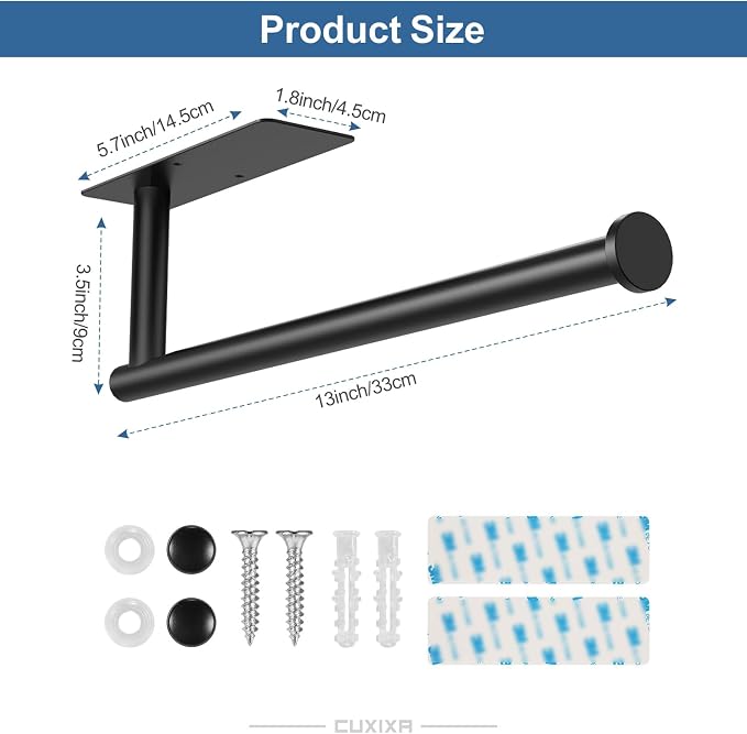 CUXIXA Paper Towel Holder Under Cabinet 2 Pack, Under Counter Paper Towel - Image 6