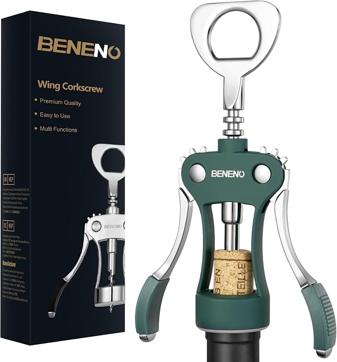 Beneno Wine Opener, Zinc Alloy Premium Wing Corkscrew by Beneno