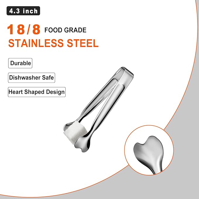 Mini Serving Tongs, Anytrp 18-Packs Stainless Steel Sugar Tongs, 4.3inch Ice - Image 3