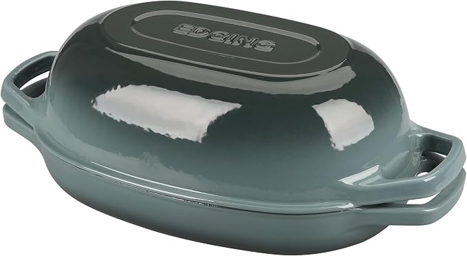 EDGING CASTING Enameled Cast Iron Oval Dutch Oven Pot by EDGINGCOOKWARE