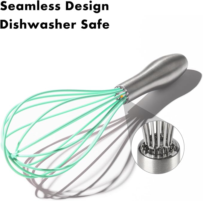OYV 10-Inch Teal Silicone Whisk, Heat Resistant 480°F Kitchen Whisk - Image 4