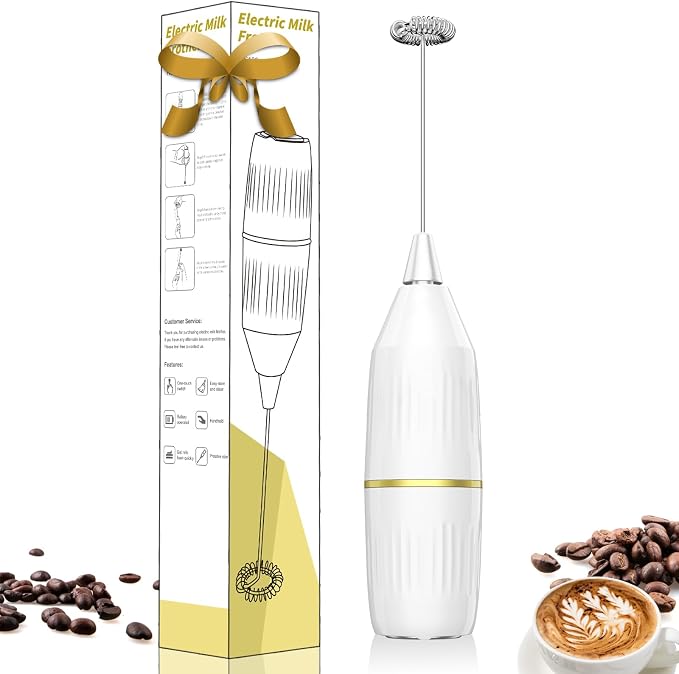 Milk Frother Handheld, Mini Drink Mixer and Coffee Blender Frother by Yucime