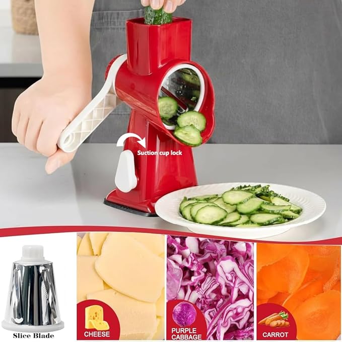 YOUCZON Rotary Cheese Grater Multi-Purpose Stainless Steel Cheese Shredder - Image 2