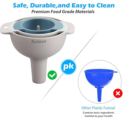 Set of 4 Funnels for Filling Bottles, BPA-Free Food Grade Kitchen Funnels - Image 3
