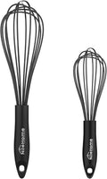 NileHome Silicone Whisk Set 8" 10" Kitchen Whisk Kitchen Wisk Wire Whisks by NileHome